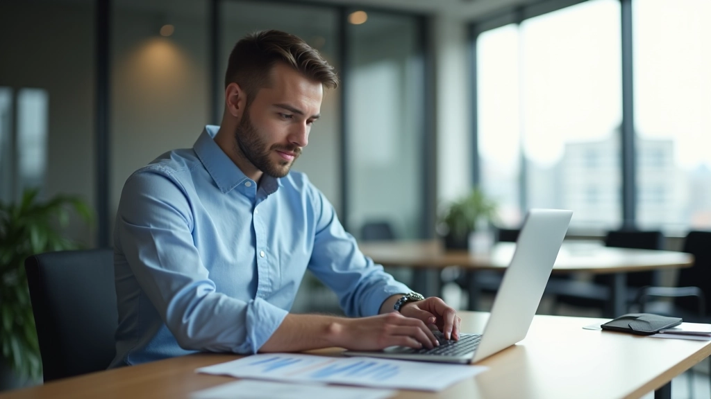 Person analyzing category page performance data on laptop with spreadsheets and analytics reports visible